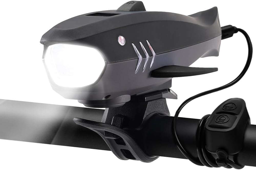 Bike Horn with Light, 120dB Electric Bicycle Bell & 400LM Rechargeable