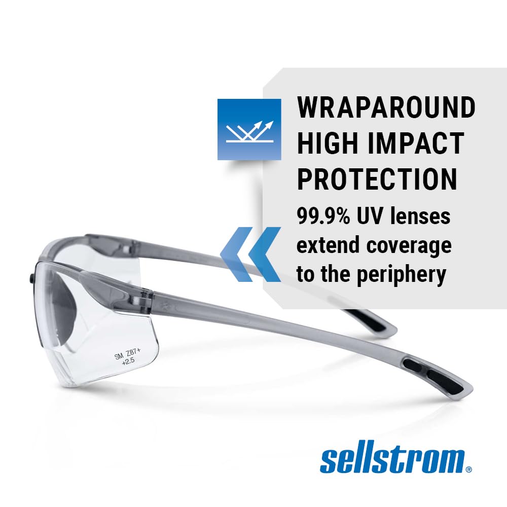Sellstrom XM340RX Safety Glasses with Readers - Wraparound Bifocal Eyeglasses - Image 3