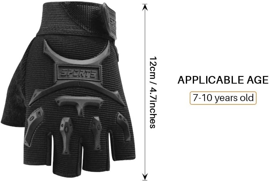 Kid Half Finger Fingerless Cycling Gloves Mitten for Monkey Bars Child Children - Image 6