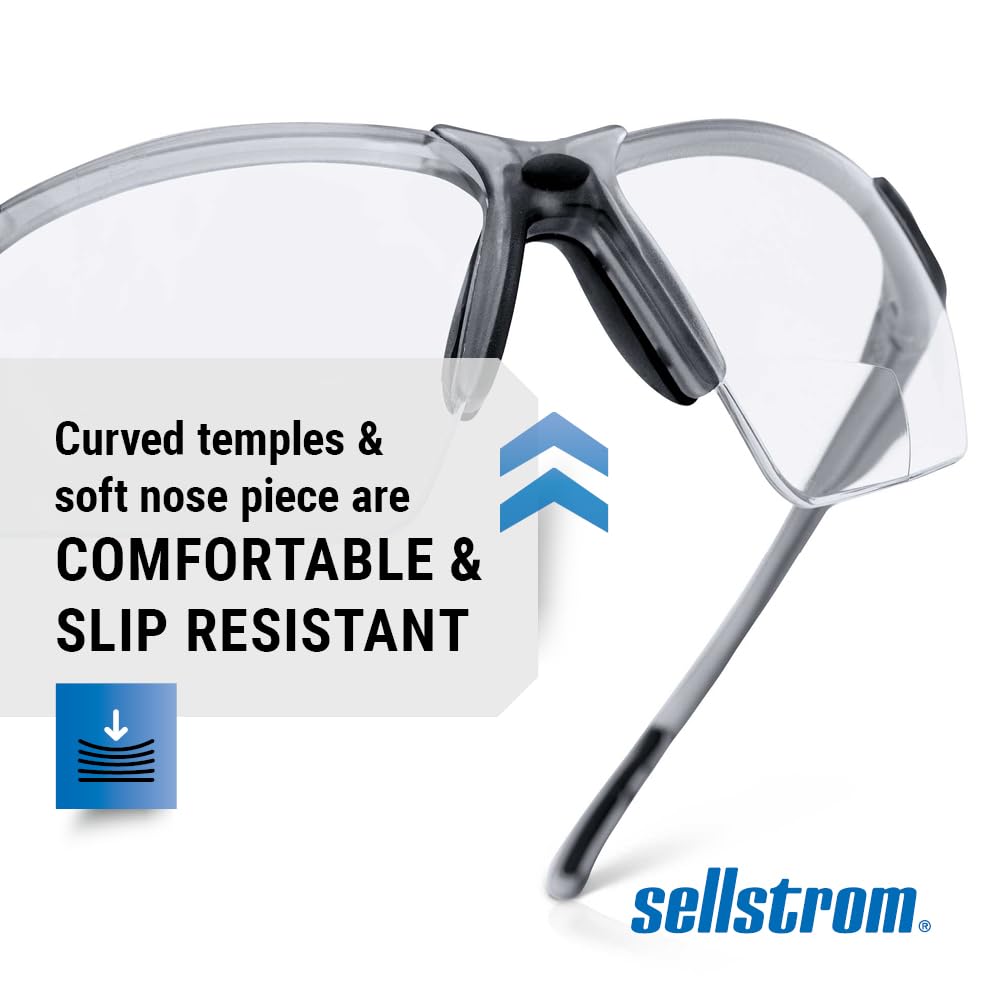 Sellstrom XM340RX Safety Glasses with Readers - Wraparound Bifocal Eyeglasses - Image 5
