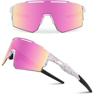 Ukoly Cycling Sunglasses for Men Women with 3 Interchangeable Lenses, Polarized