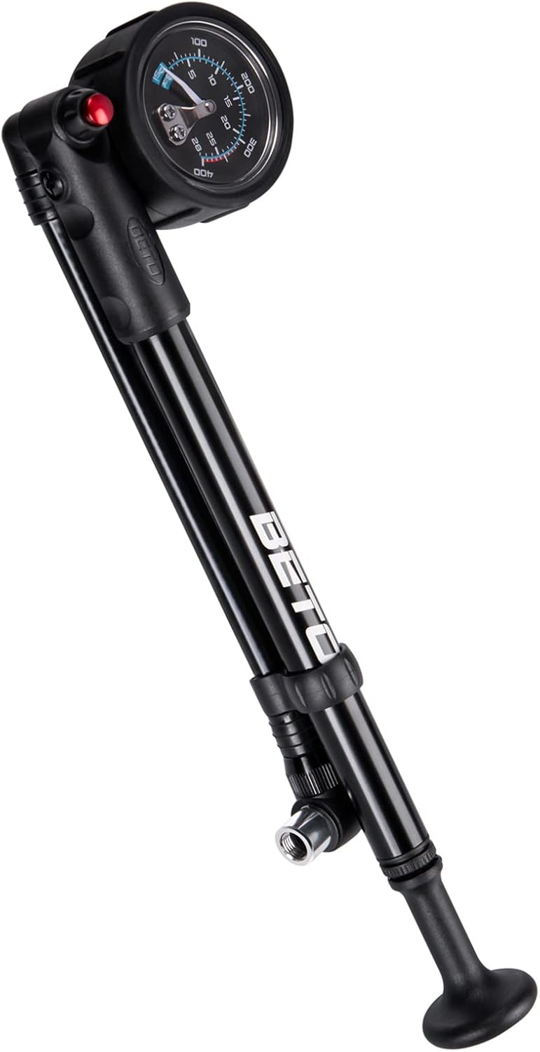 BETO High Pressure Shock Pump - (400 PSI Max) MTB Bike Shock Pump for Fork