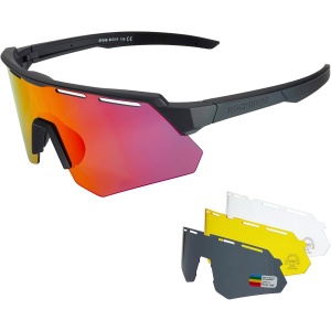 ROCKBROS Polarized Cycling Glasses with 4 Interchangeable Lenses Baseball