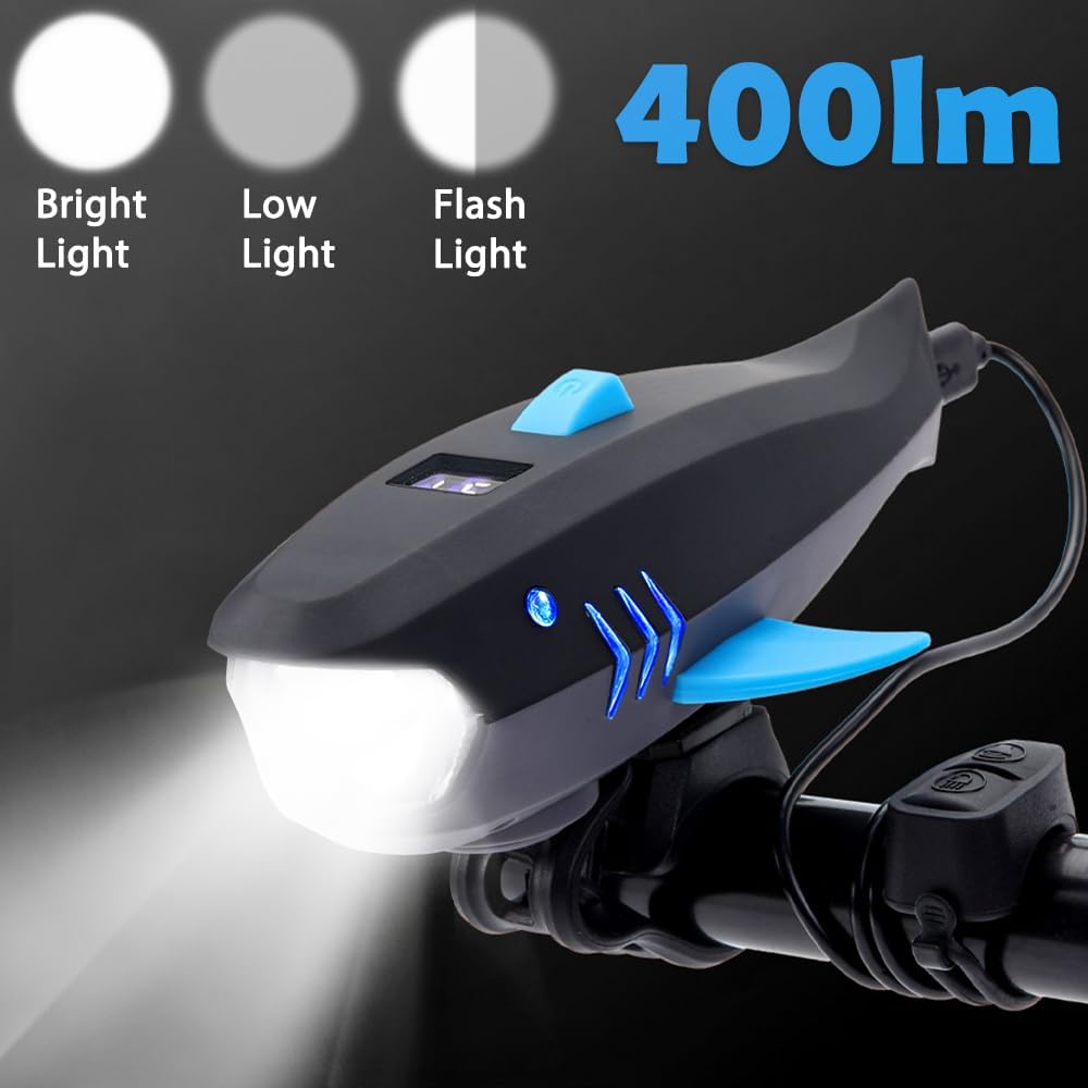 Bike Horn with Light, 120dB Electric Bicycle Bell & 400LM Rechargeable - Image 2