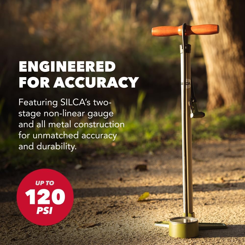 SILCA Terra Bike Floor Pump with Gauge – High Pressure Bicycle Pump - Image 3