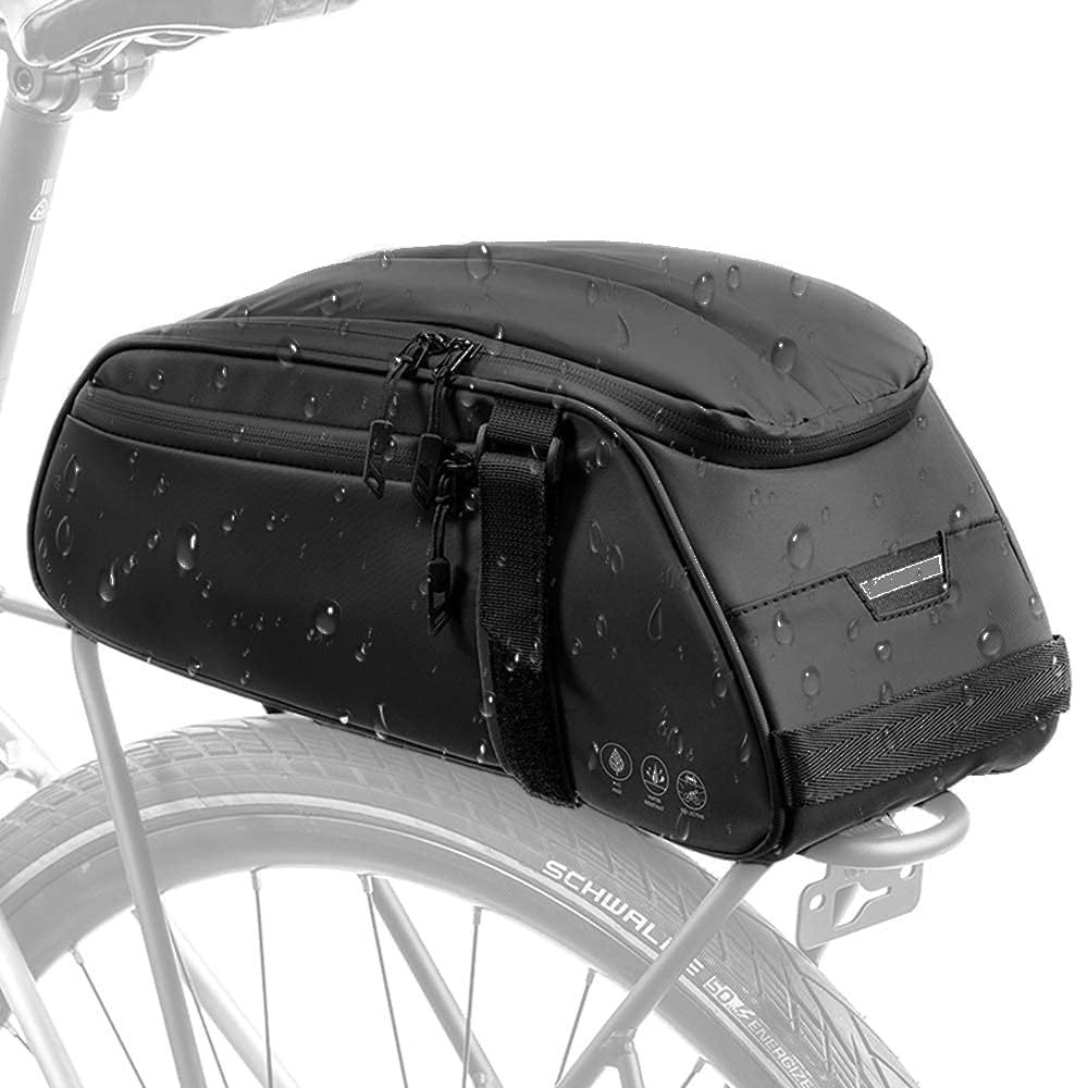WOTOW Bike Reflective Rear Rack Bag, Water Resistant Bicycle Saddle Panniers