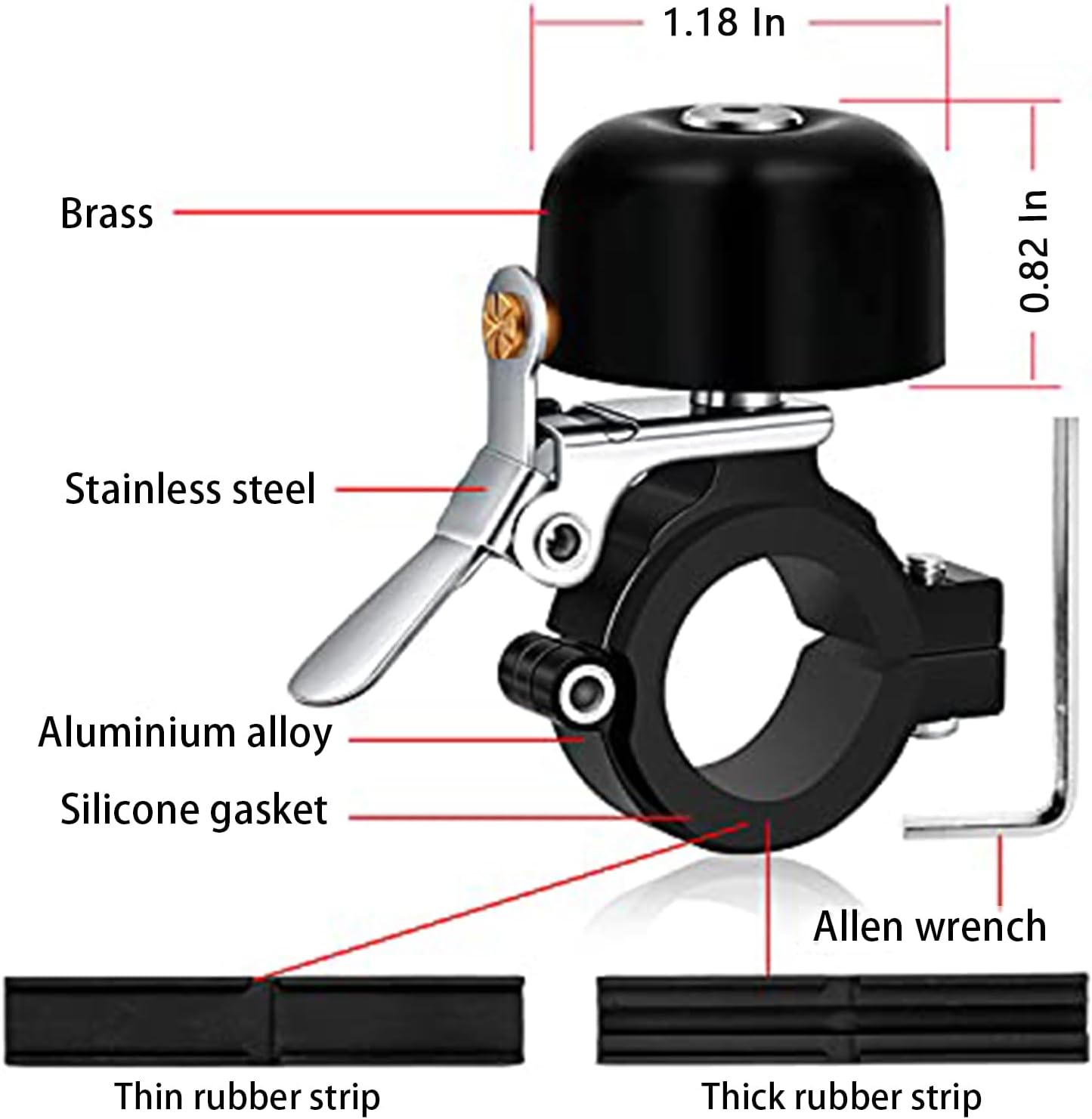 Greallthy Bike Bell Classic Brass Bicycle Bell,Bike Bells for Adults Kids - Image 4