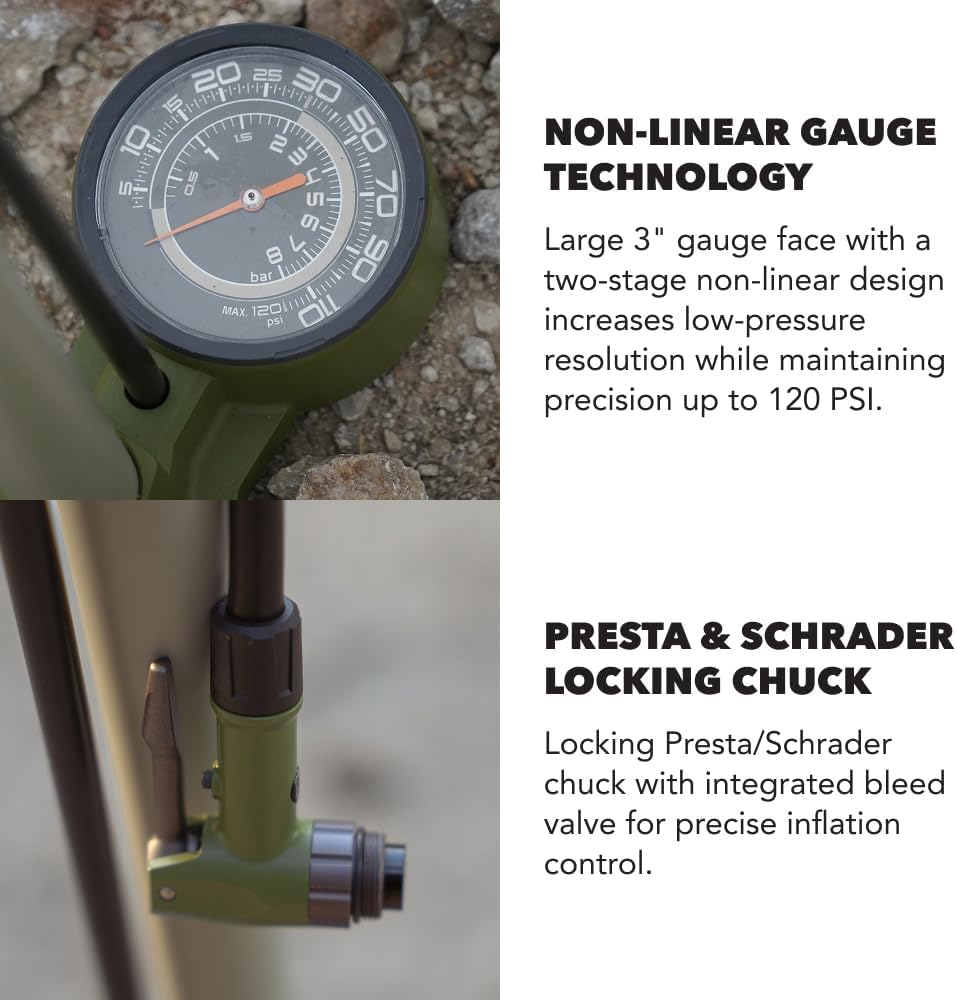 SILCA Terra Bike Floor Pump with Gauge – High Pressure Bicycle Pump - Image 4