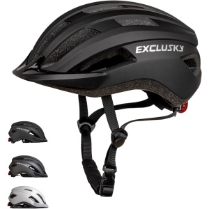 Exclusky Bike Helmet Men Women Adult Cycle Helmet with LED Light Adjustable