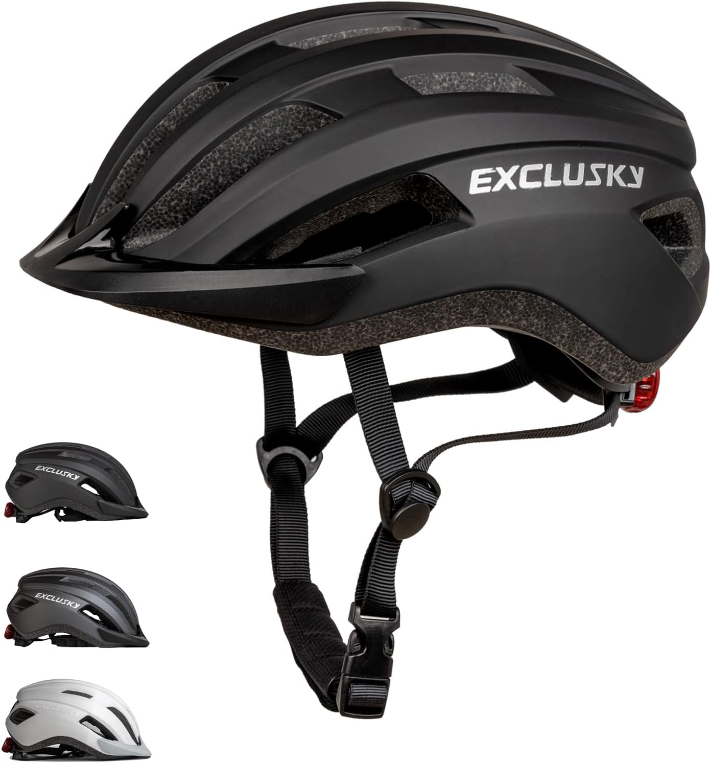 Exclusky Bike Helmet Men Women Adult Cycle Helmet with LED Light Adjustable