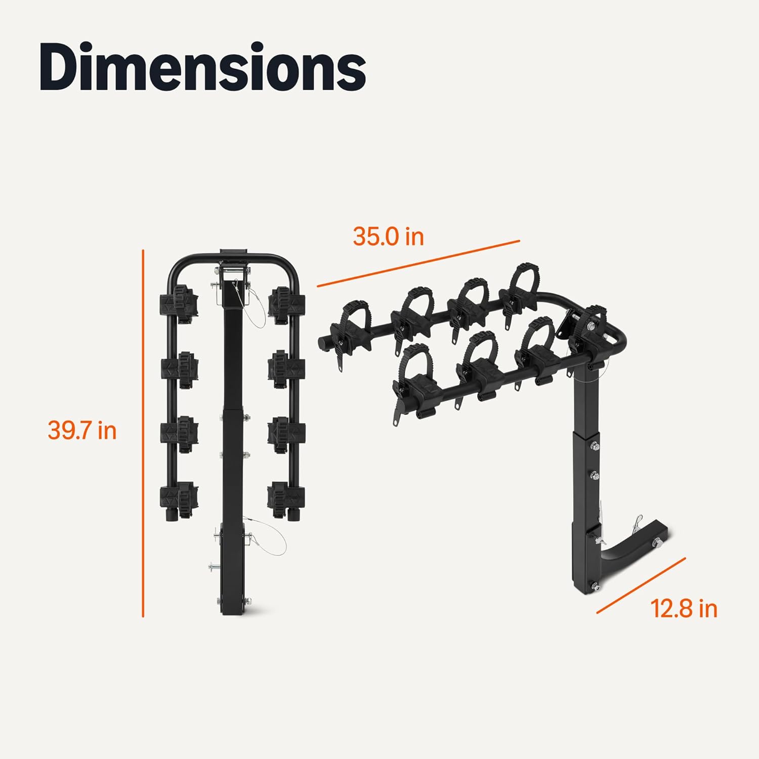 Amazon Basics 4-Bike Hitch Rack with 2" Hitch for Car, SUV and Truck, Foldable - Image 5