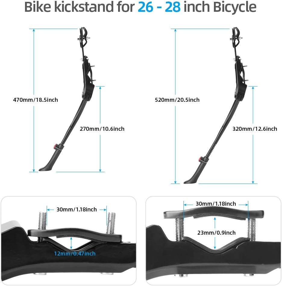 LYCAON Bike Kickstand, Aluminum Alloy Adjustable Bicycle Kickstands with - Image 2