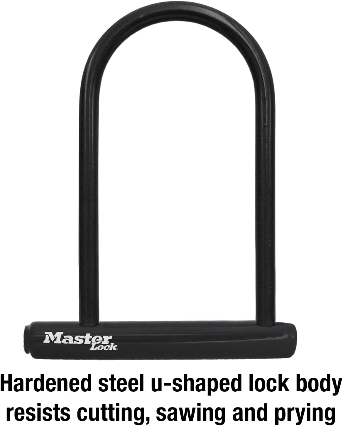 Master Lock Black Bike Lock with Key, Standard Size U-Lock for Bicycles - Image 4