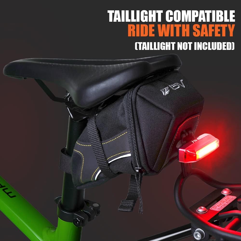 BV Strap-On Bike Bag with Reflective Material - Saddle Bag with Seperate Divider - Image 3