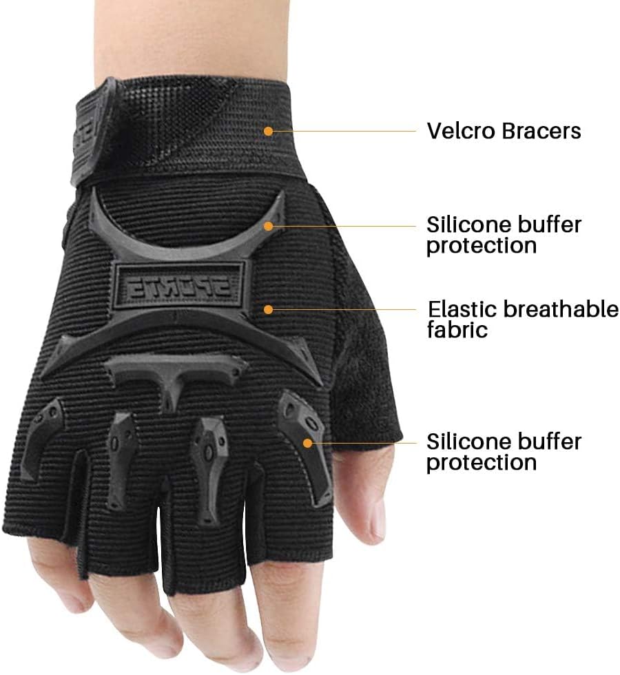 Kid Half Finger Fingerless Cycling Gloves Mitten for Monkey Bars Child Children - Image 4