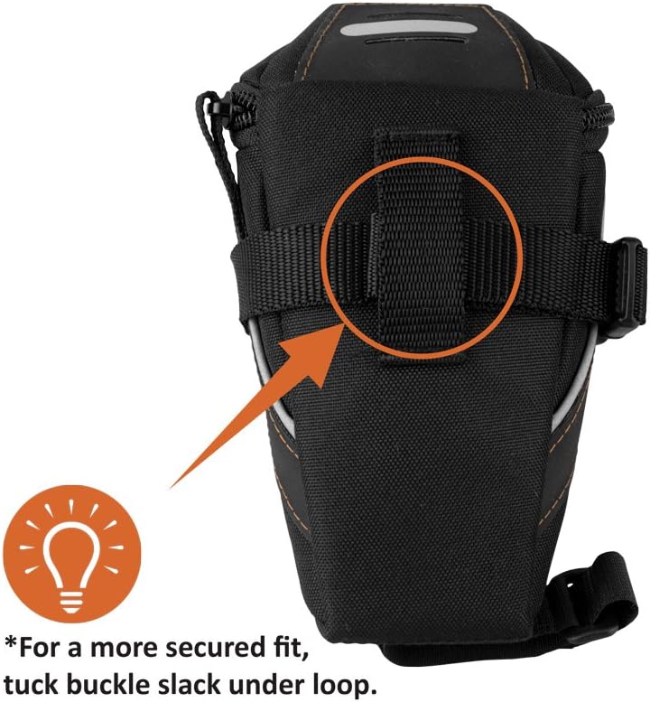 BV Strap-On Bike Bag with Reflective Material - Saddle Bag with Seperate Divider - Image 6