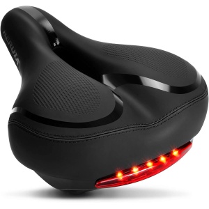 Large Comfortable Bike Seat Wide Saddle Shock Absorbing - Oversized Memory Foam