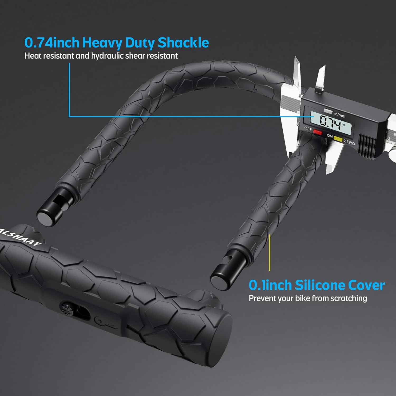Heavy Duty Bike U Lock - Super Strong 12 Ton Shear, 20mm U Shape Lock Anti-Theft - Image 2