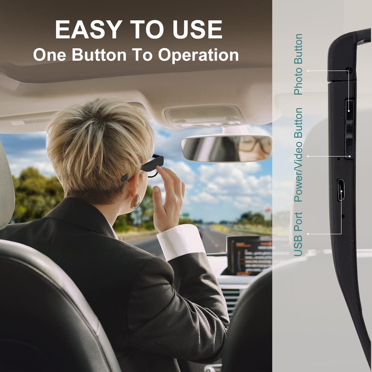 BQXX Camera Glasses Video Recording Glasses Outdoor Hands-Free Recording Body - Image 3