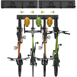 Housolution Bike Wall Mount 32Inch for 4 Bikes + 3 Helmets, Up to 300lbs