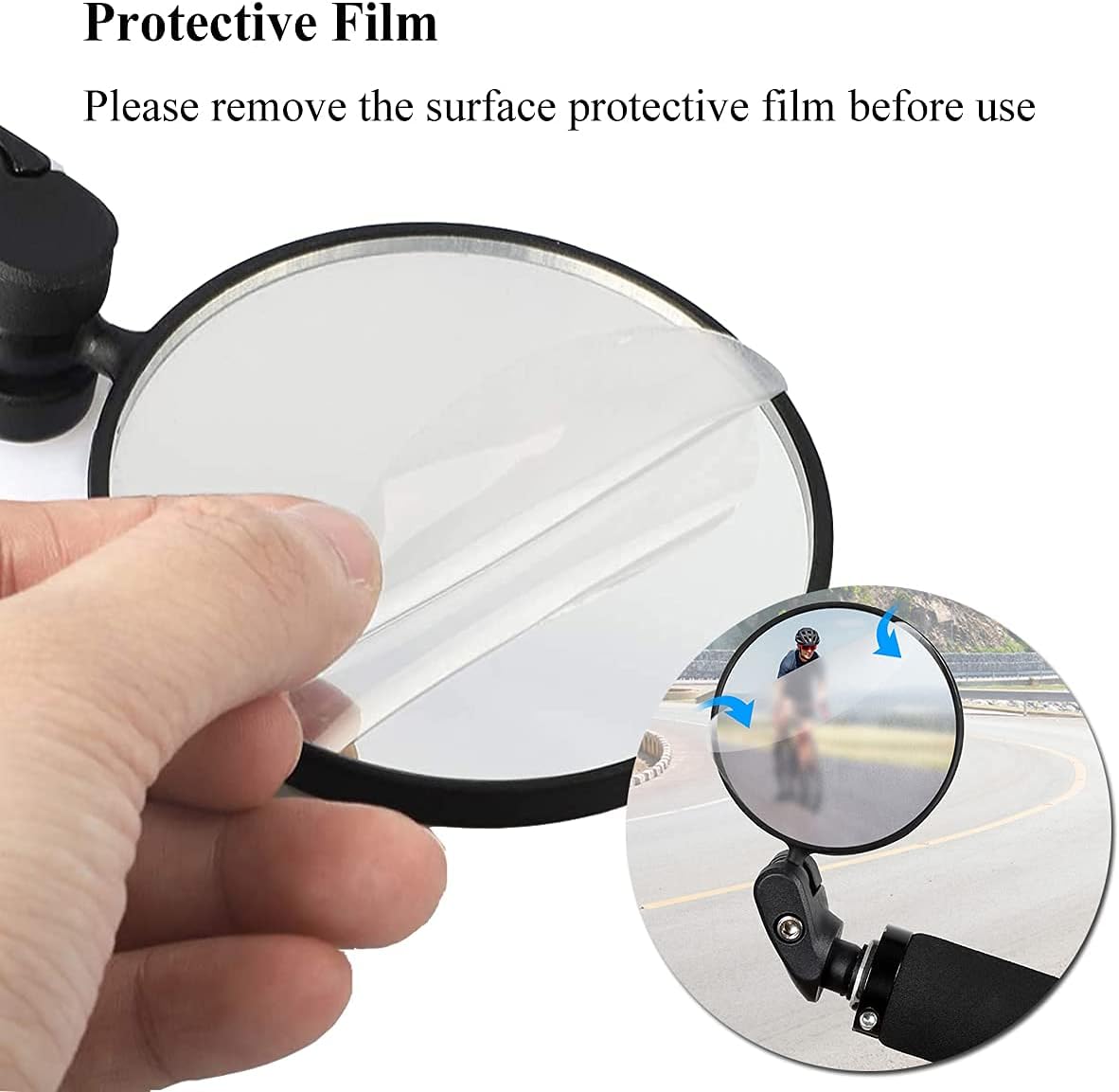 Bike Mirror for Bar End, 2 Pack Bicycle Cycling Rear View Handlebar Mirrors - Image 8