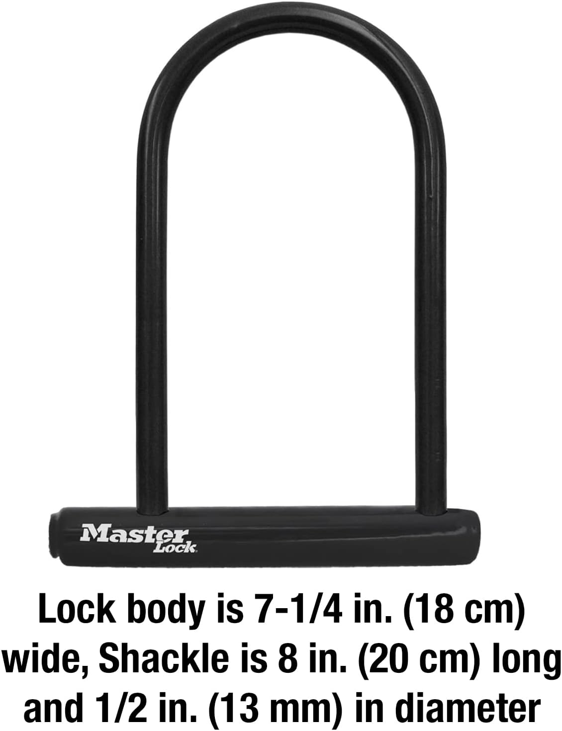 Master Lock Black Bike Lock with Key, Standard Size U-Lock for Bicycles - Image 6