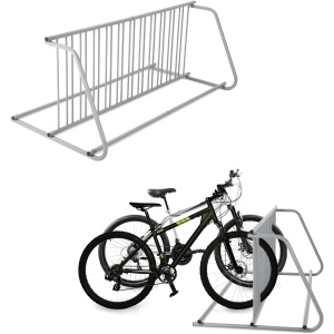 12-Bike Commercial Floor Rack, Heavy Duty Powder-Coated Steel Grid Organizer