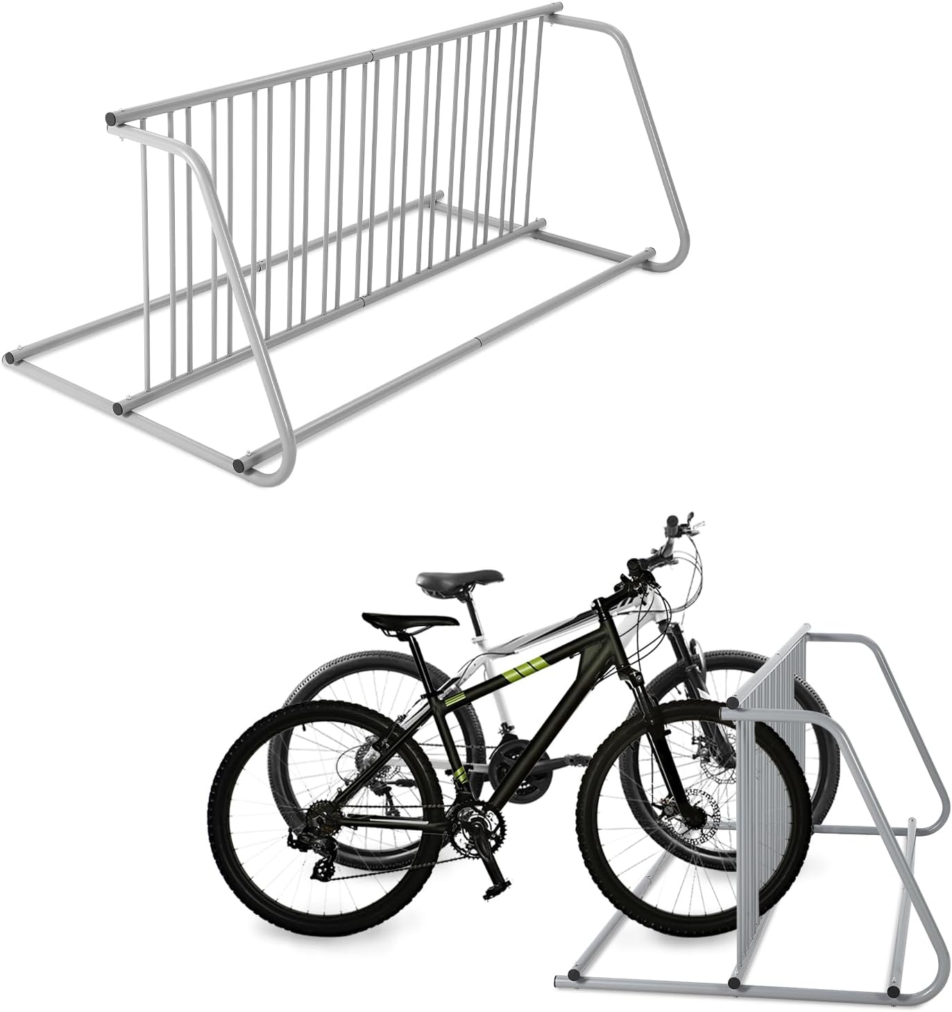 12-Bike Commercial Floor Rack, Heavy Duty Powder-Coated Steel Grid Organizer