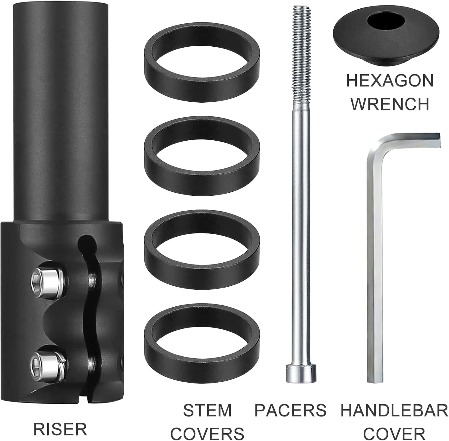 Bike Stem Riser, Adjustable Bicycle Handlebar Extender, 28.6mm Bike Fork - Image 2