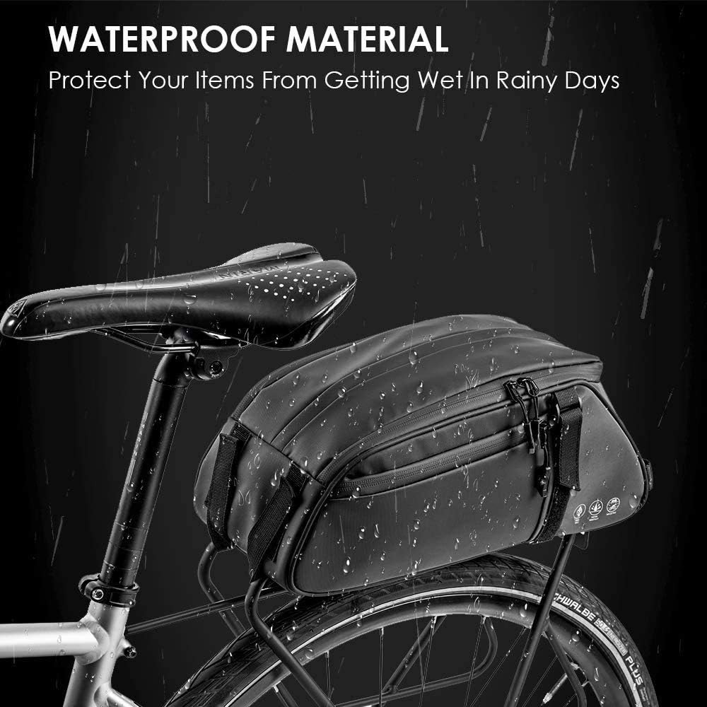 WOTOW Bike Reflective Rear Rack Bag, Water Resistant Bicycle Saddle Panniers - Image 3