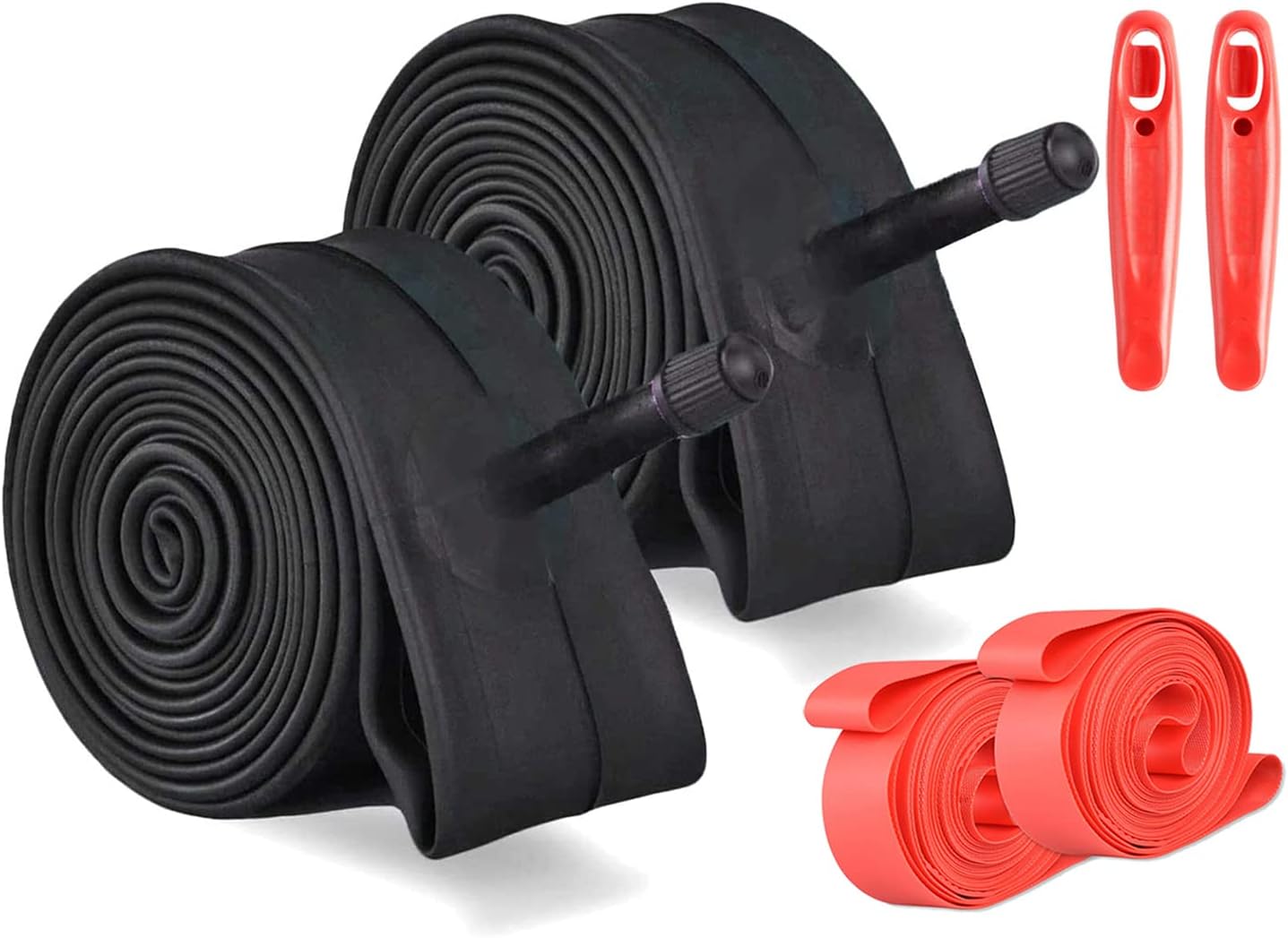 2-Pack Bike Inner Tube 20x1.9/2.125 with Tire Levers and Rim Strips 20 Inch
