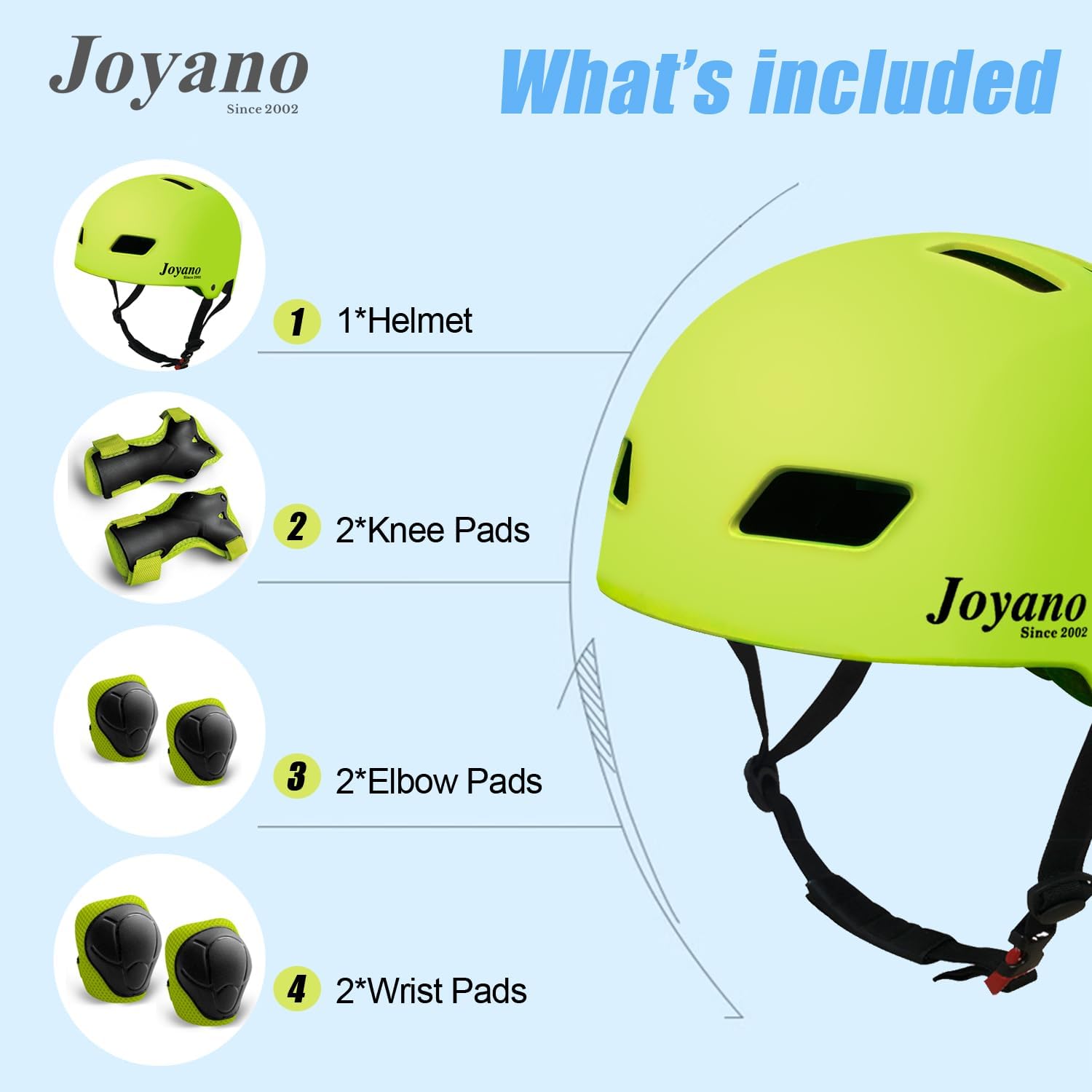 Joyano Kids Bike Helmet Toddler Helmet 3-8 Yrs Sport Gear Set Adjustable Child - Image 3