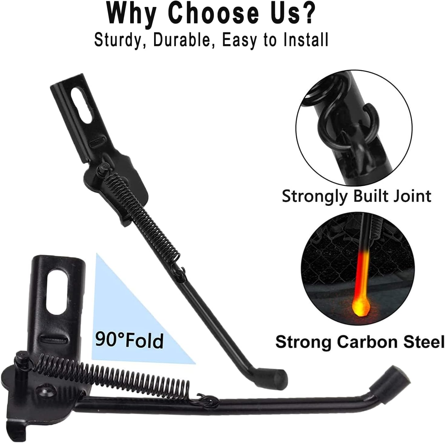SEISSO Bike Kickstand, Kickstand for Kids bike, Rear Mount Bicycle Cycle Kick - Image 4