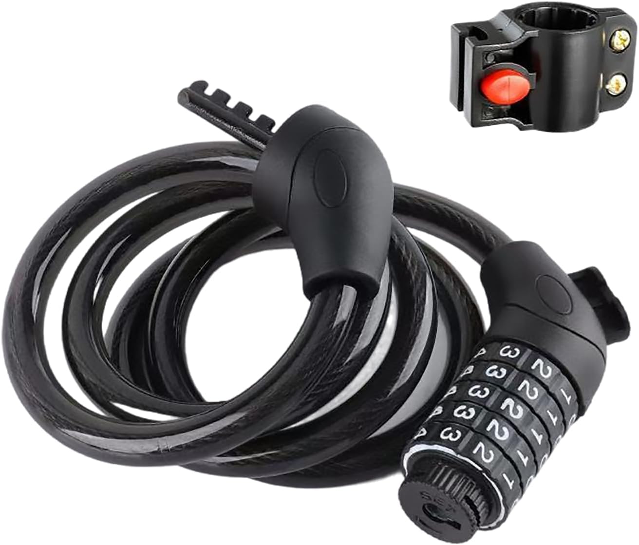 Bike Lock Combination Cable Lock - High Security 5-Digit Resettable Code