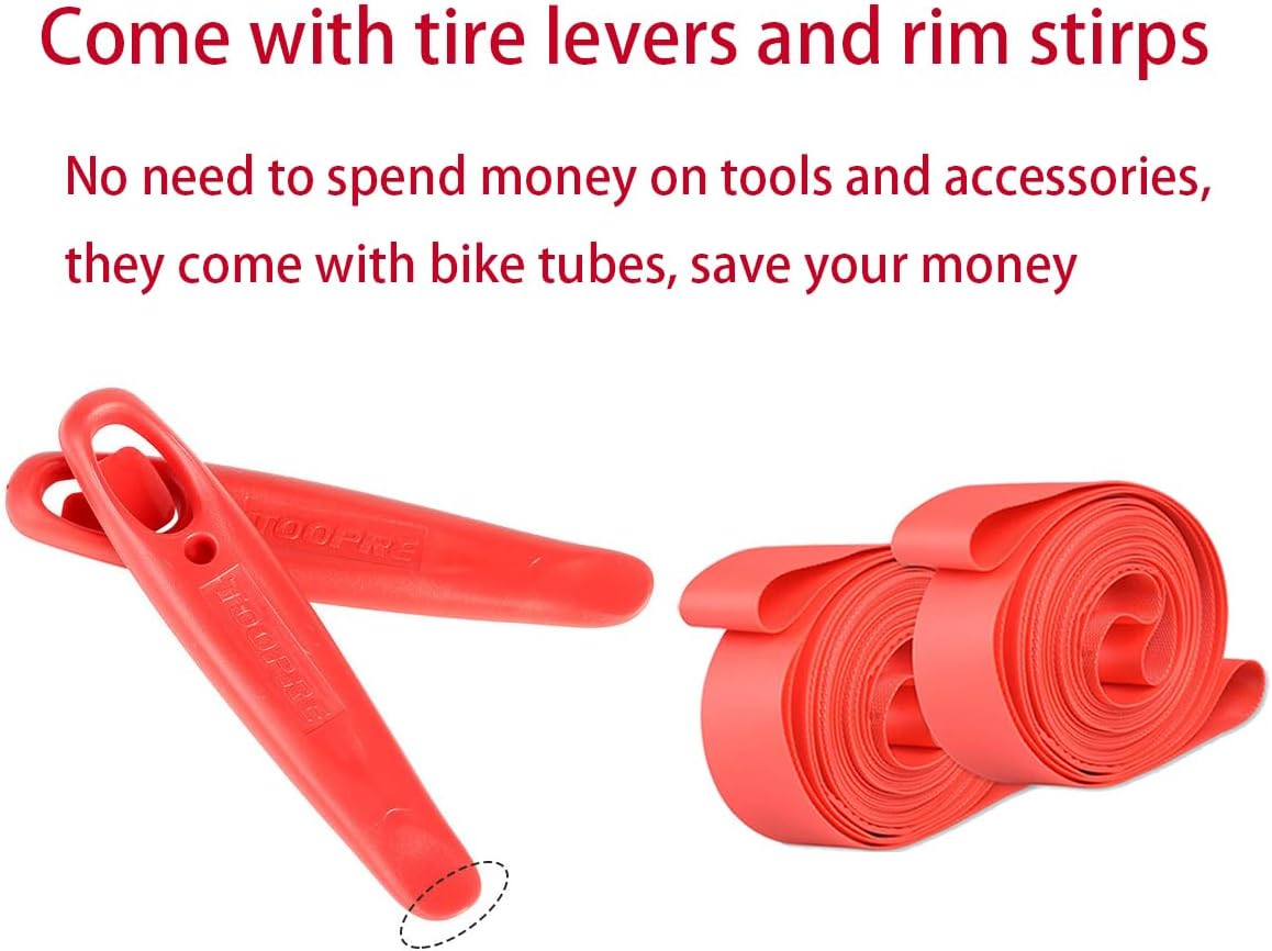 2-Pack Bike Inner Tube 20x1.9/2.125 with Tire Levers and Rim Strips 20 Inch - Image 3