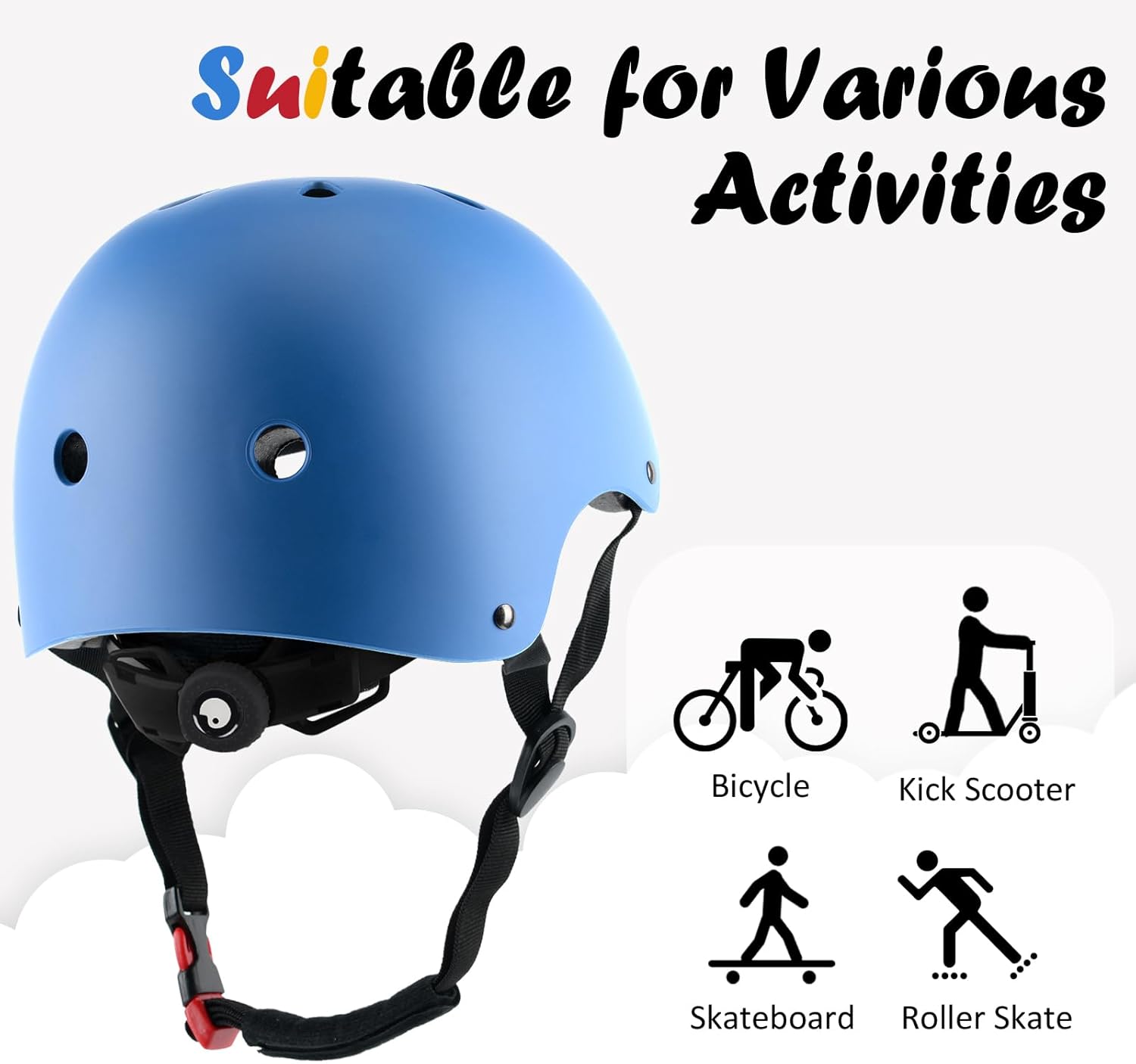 Kids Bike Helmet, Adjustable and Multi-Sport, from Toddler to Youth, 3 Sizes - Image 4