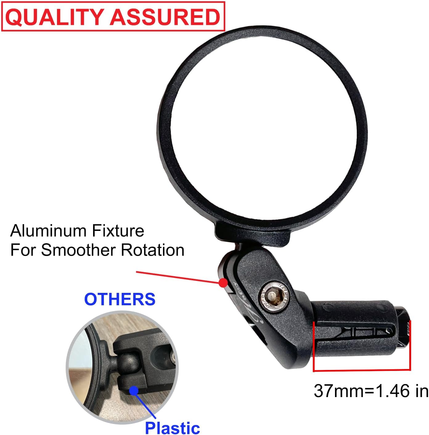 Hafny Bar End Bike Mirror, Stainless Steel Lens, Safe Rearview Mirror, HF-MR083 - Image 3