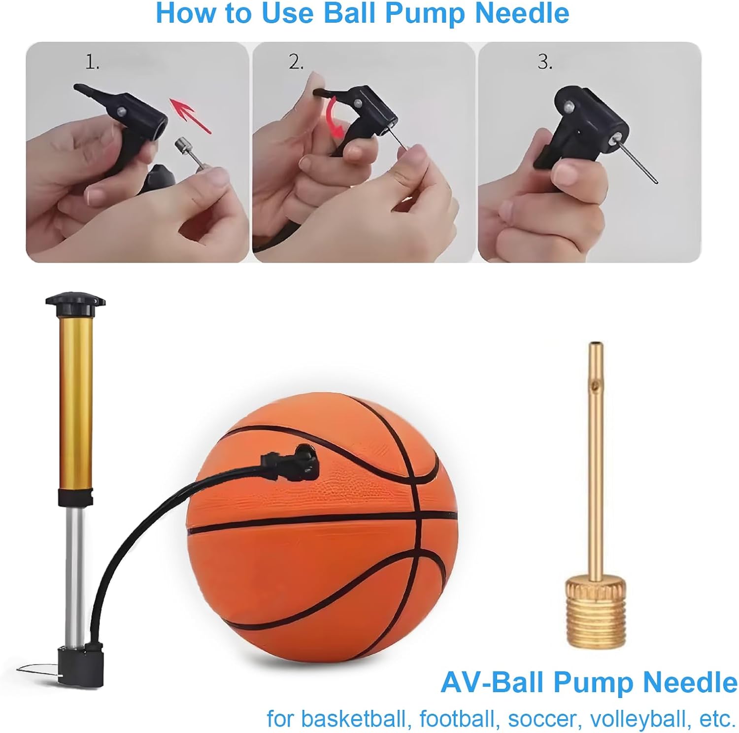 32PCS Bike Tire Pump Accessories with Presta Valve Adapter, Ball Pump Needle - Image 4