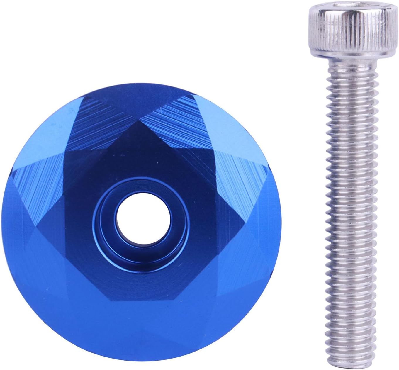 Aluminum Bike Headset Stem Top Cap, 1-1/8 Inch, with M6 x 35mm Bolt