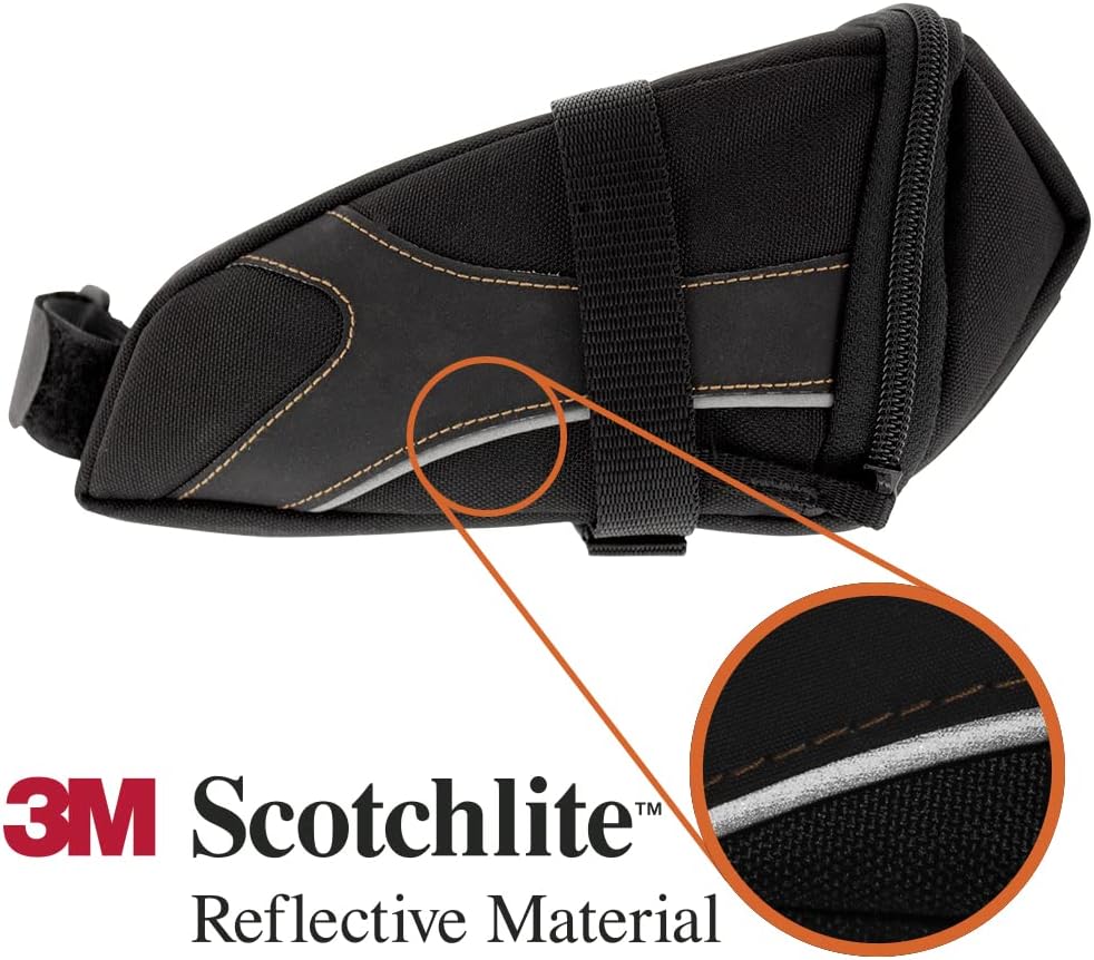 BV Strap-On Bike Bag with Reflective Material - Saddle Bag with Seperate Divider - Image 5
