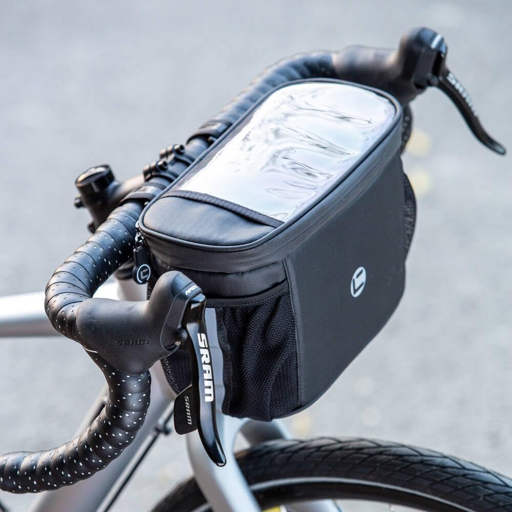 WOTOW Bike Handlebar Insulated Bag, Bike Front Phone Bag Cooler Storage Pouch - Image 2