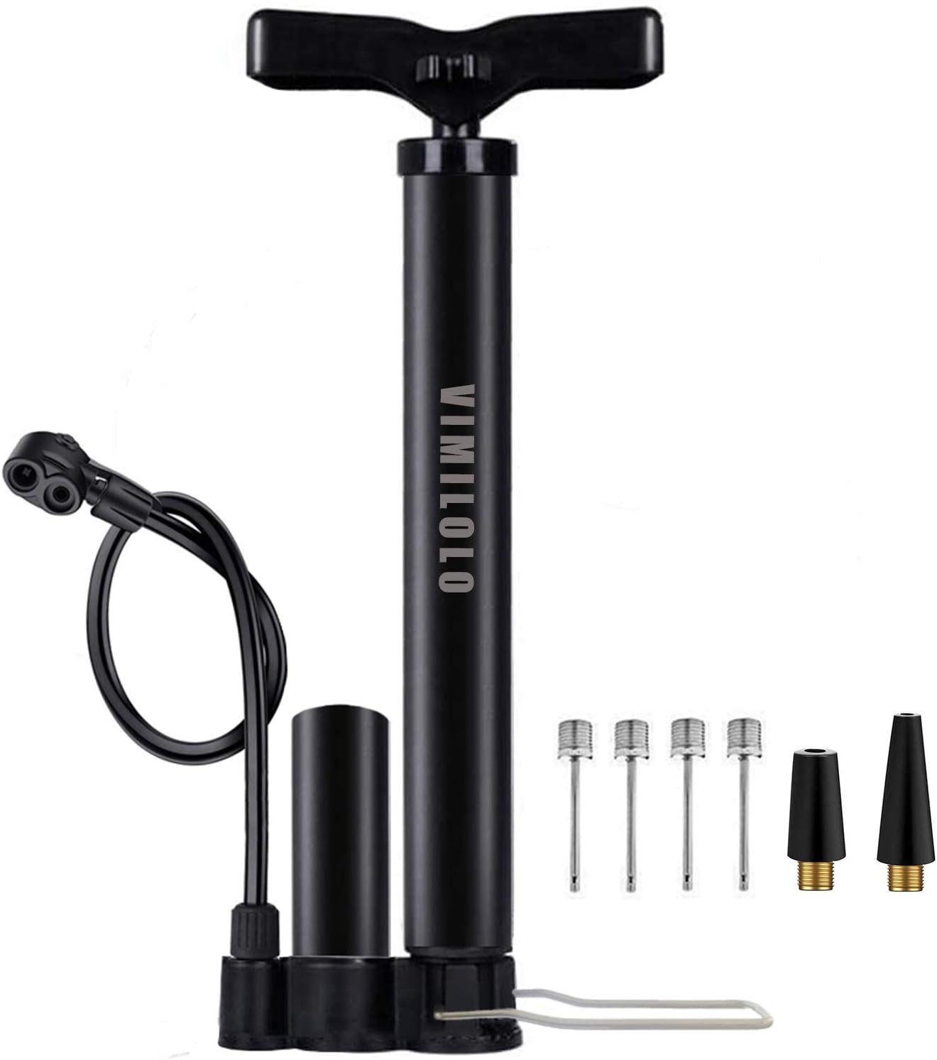 Bike Floor Pump, Bicycle Pump with Dual Presta & Schrader Valve Head