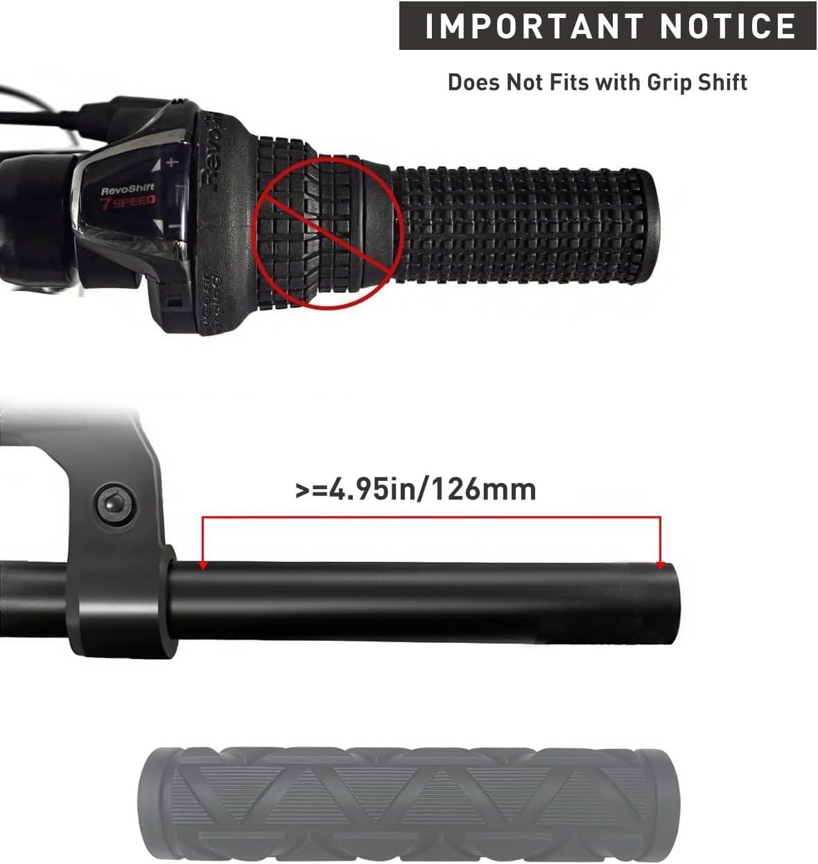 Bike Handlebar Grips, Bicycle Grips, Non-Slip Rubber Hand Grips for Mountain - Image 4
