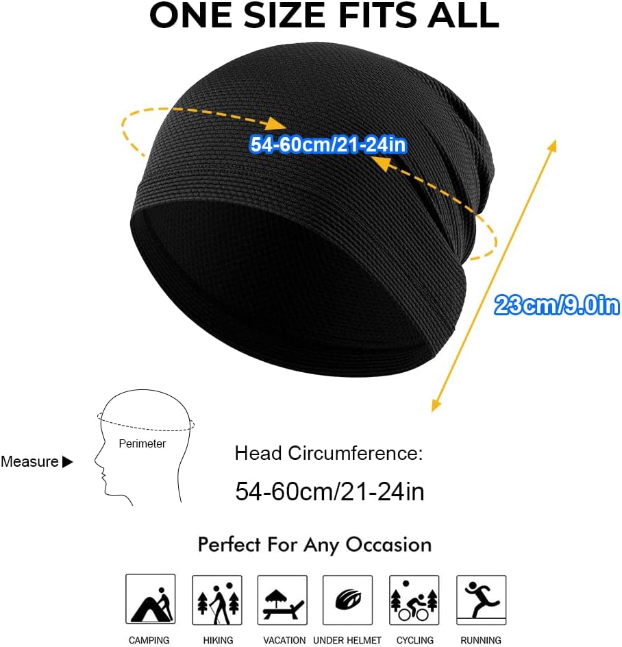 WTACTFUL 1/2-Pack Cooling Skull Caps for Men & Women - Breathable 3D Mesh - Image 4