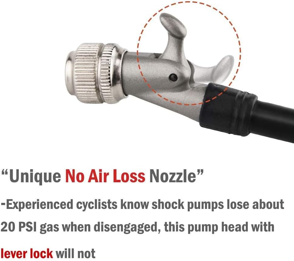 High Pressure Shock Pump (300 PSI Max) Fork & Rear Suspension Lever Lock on - Image 4
