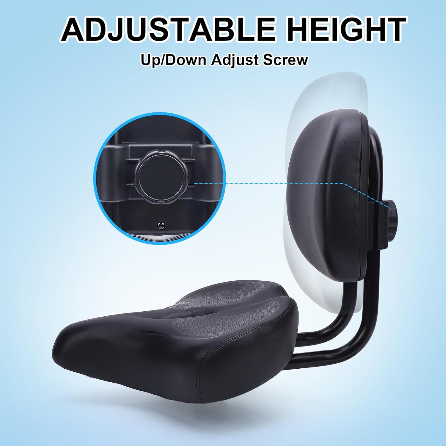 Backrest Saddle Bike Seat, Thicker Soft Cycle Saddle with Backrest, Widened - Image 4