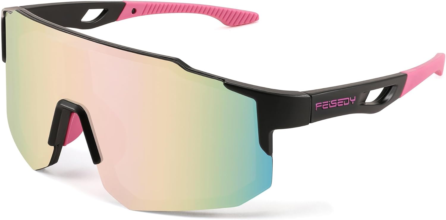 FEISEDY Sports Sunglasses for Men, Women and Teens - Baseball, Biking, Cycling