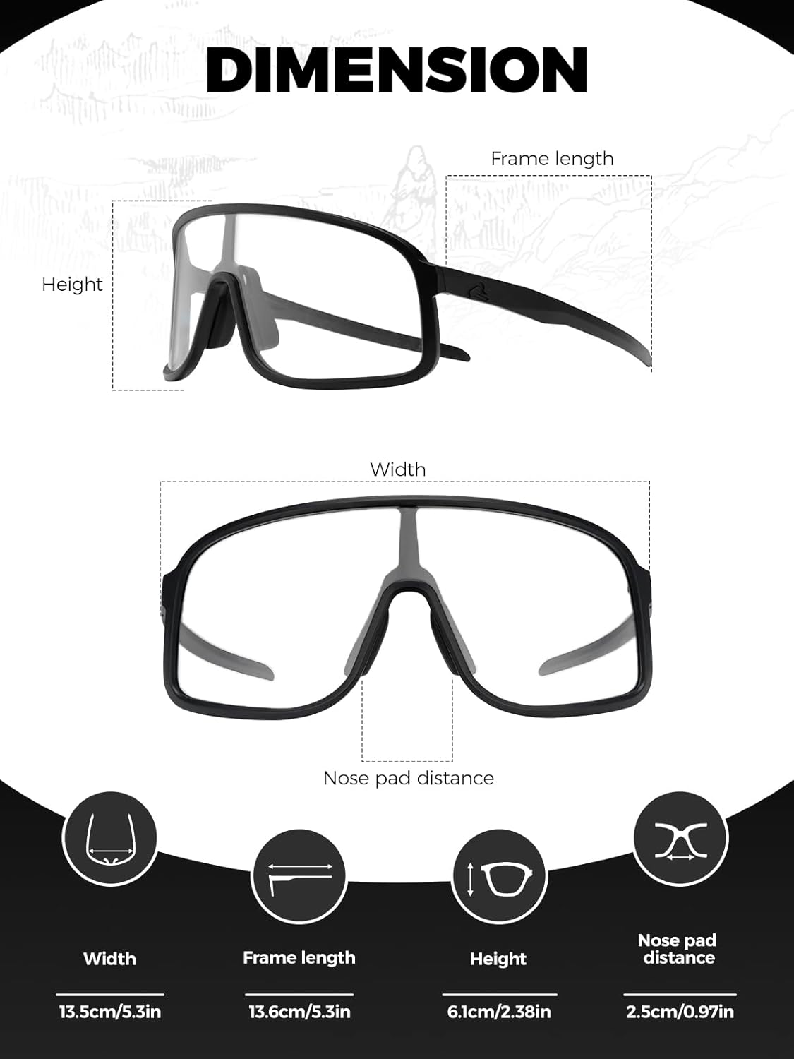 ROCKBROS Photochromic Sunglasses for Men Women Cycling Glasses UV Protection - Image 5
