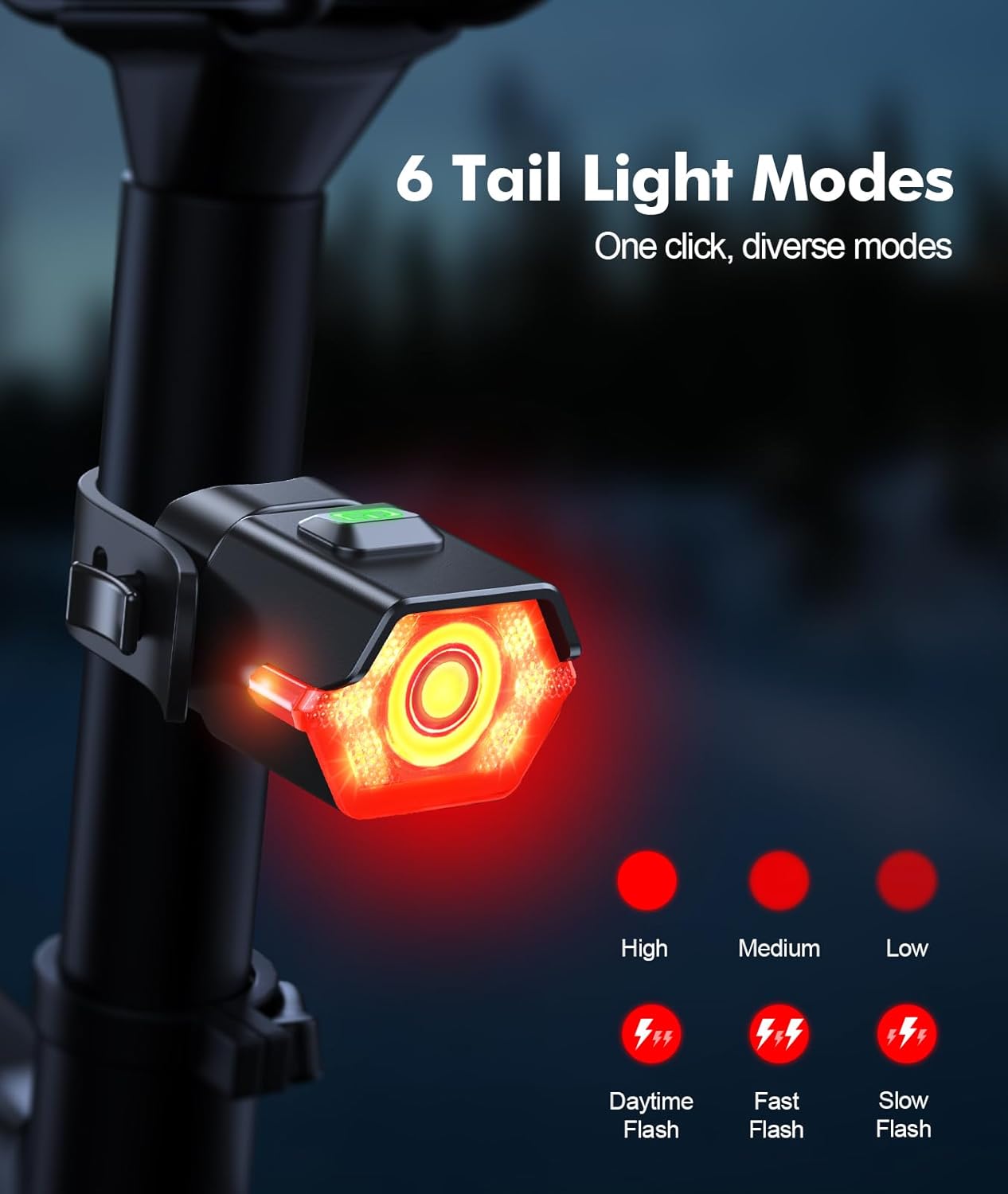 Zewdov High Lumen Super Bright Bike Lights for Night Riding, Adjustable Modes - Image 4