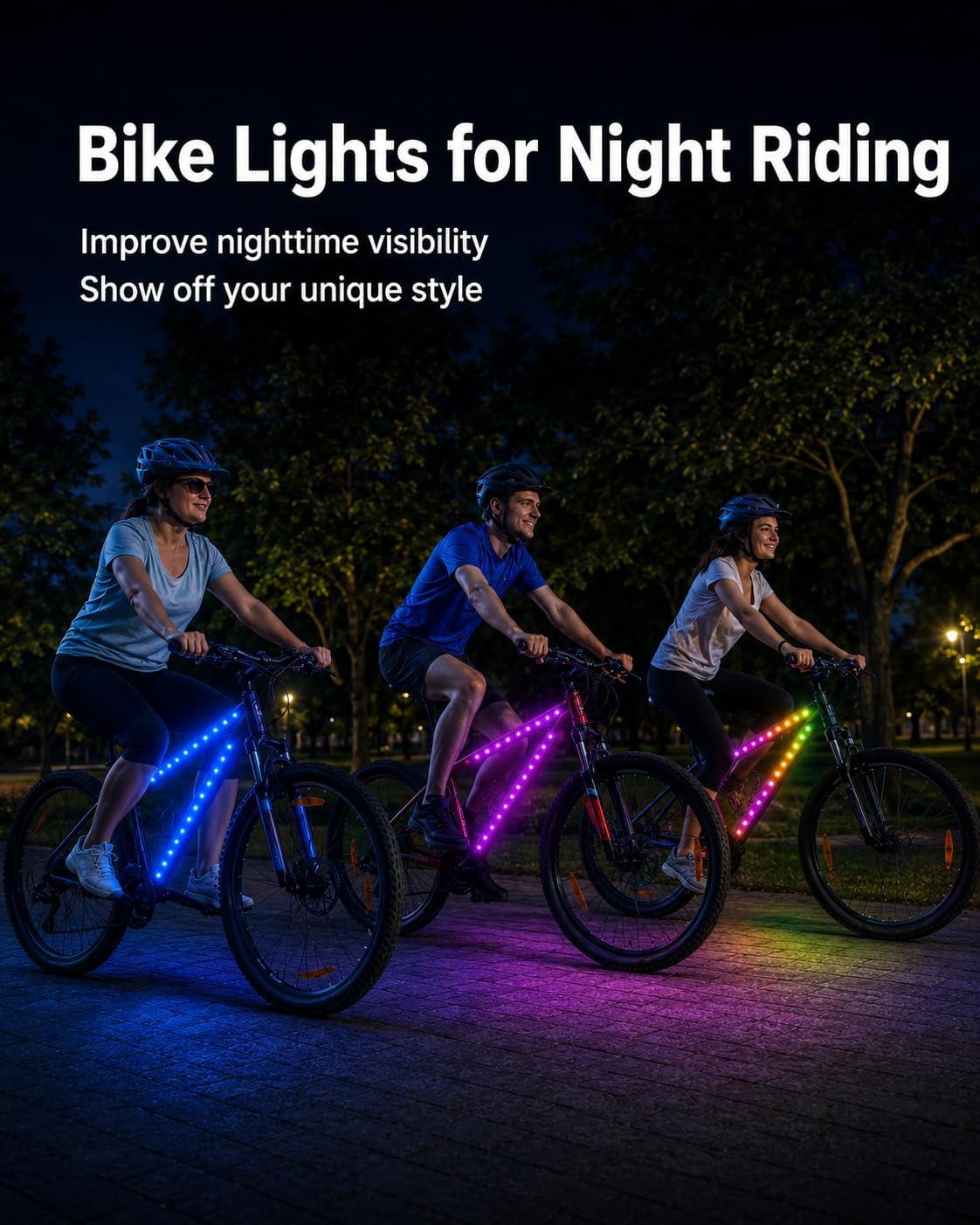 JUSJUBR Bike Lights for Night Riding, Multiple Colors and Lighting Modes - Image 5